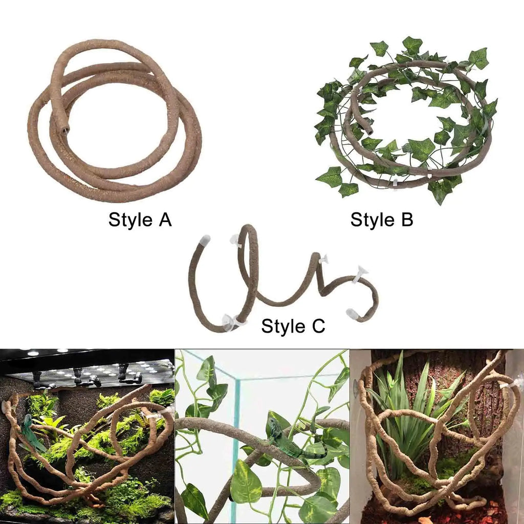 Reptile Vines for Terrarium Decor Fake Plants Reptile Terrarium Decor for Chameleon Snake Leopard Gecko Bearded Dragon Zpaxo