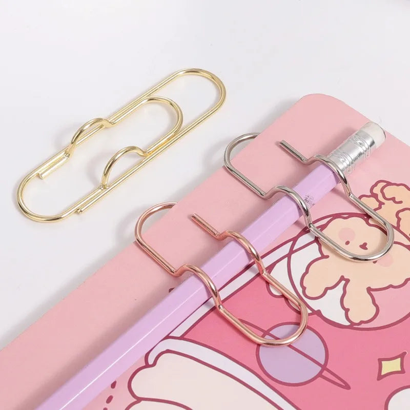 10-1Pcs Metal Pen Holder Clips Portable Paper Fix Clips Journal Document Notebook Pictures Pin Pocket Student Office School Tool Zpaxo