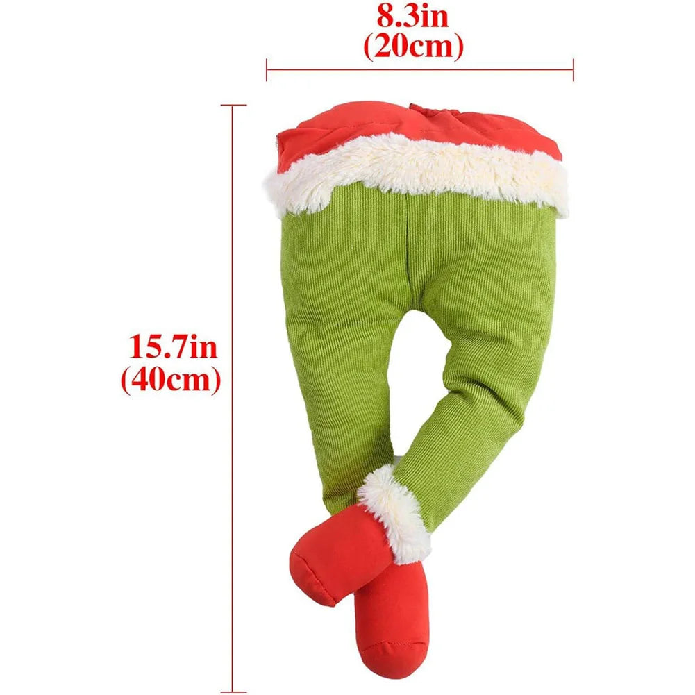 1- Year Car Christmas Elf Santa Legs Decoration Decor Home Xmas Tree