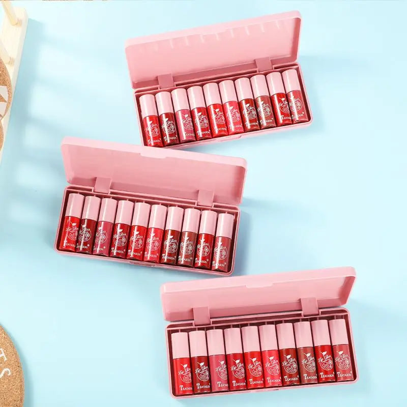 10-Piece Lip Gloss Set with Fine Shimmer, Moisturizing Glitter, Non-Fading, Easy to Apply, Long-Lasting Makeup Effect Lip Gloss Set Zpaxo