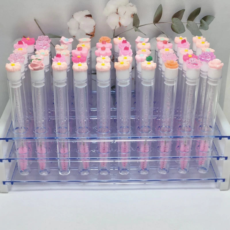 10/50PCS Reusable Eyelash Brush Tubes Eyebrow Brush Eyelash Wands Replaceable Dust-proof Cleaner Storage Tubes Makeup Tool Zpaxo