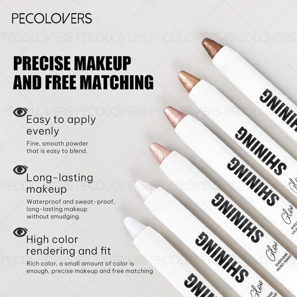 1PC Silvery Eyeshadow, White Eyeshadow, Eye Highlighter, Shimmering, Waterproof and Long-Lasting, Suitable for All Skin Tones Zpaxo
