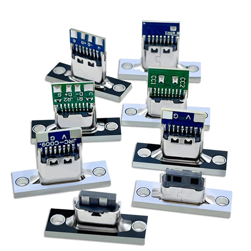 USB 3 1 C Socket Screw Fixing Plate Type-c Jack 2Pin 4Pin 5Pin 6Pin Zpaxo