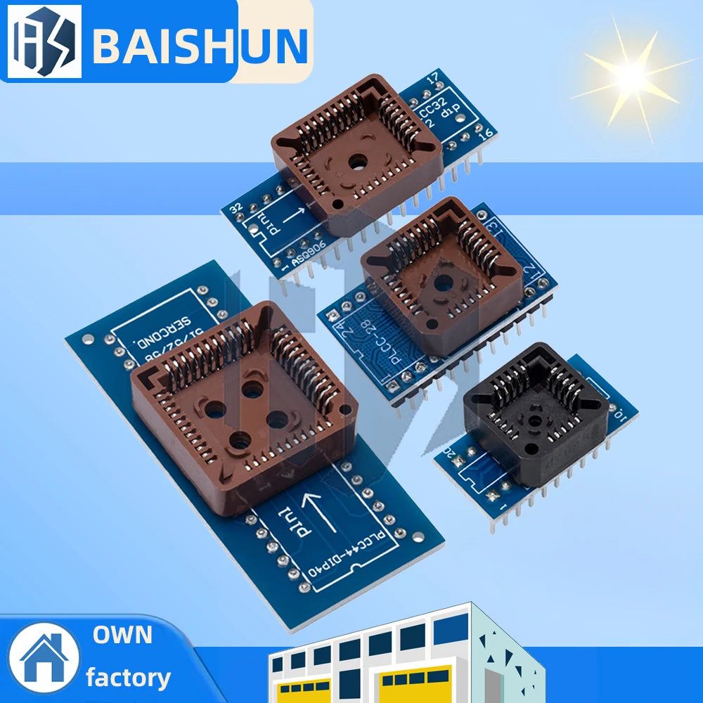 PLCC20 PLCC28 PLCC32 PLCC44 to DIP 20 28 32 44 USB Universal Programmer IC Adapter Tester Socket for TL866CS TL866A EZP2010 Zpaxo