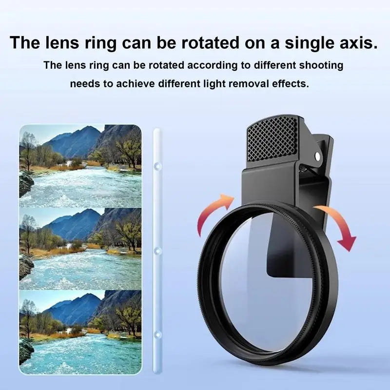 Portable Clip-on Circular Polarizer CPL Filter Universal Clip Phone
