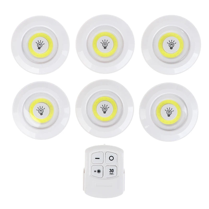 Dimmable LED Under Cabinet Night Light IR Remote Control Battery Zpaxo 6light 1control