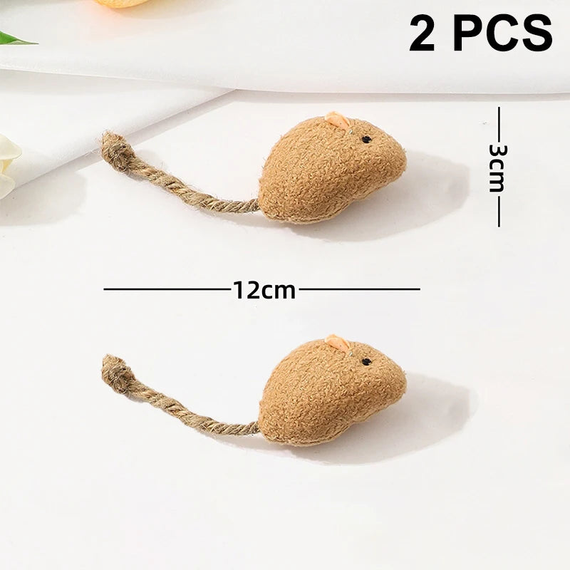 Interactive Plush Rat Cat Toys Durable Linen Perfect Pet Safe Indoor Zpaxo A2