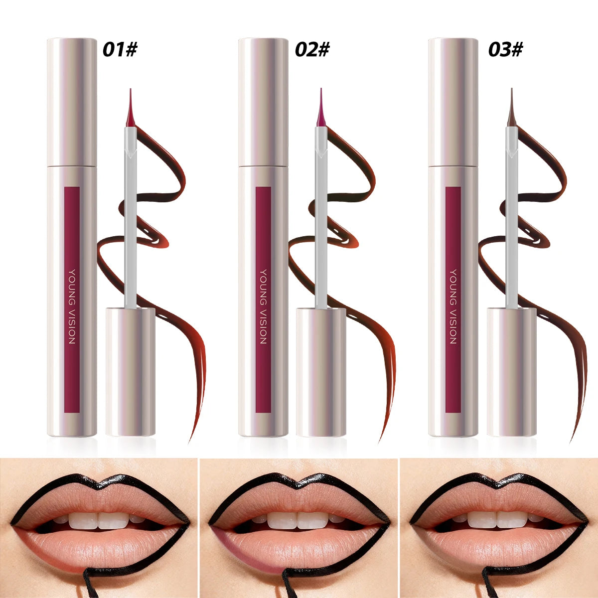 Tear-Off Lip Liner Peel-Off Lip Liner Matte Smudge-Free Hook & Loop Lip Pencil Makeup Pencil Zpaxo