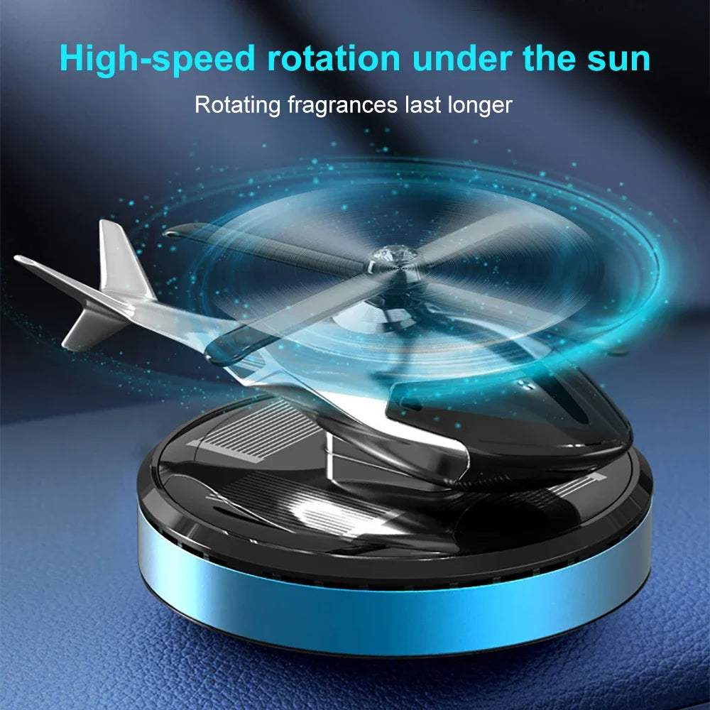 Solar Car Air Freshener Perfume Helicopter Decor Interior Decor Solar Car Rotating Aromatherapy Perfume Accessories Zpaxo