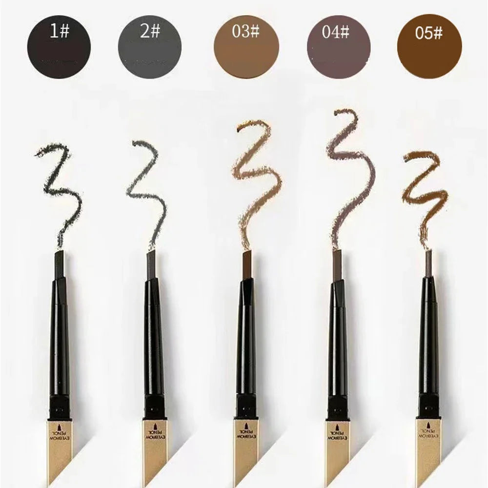 5 Colors Brush Double Head Eyebrow Pencil Waterproof Smooth Stick Zpaxo