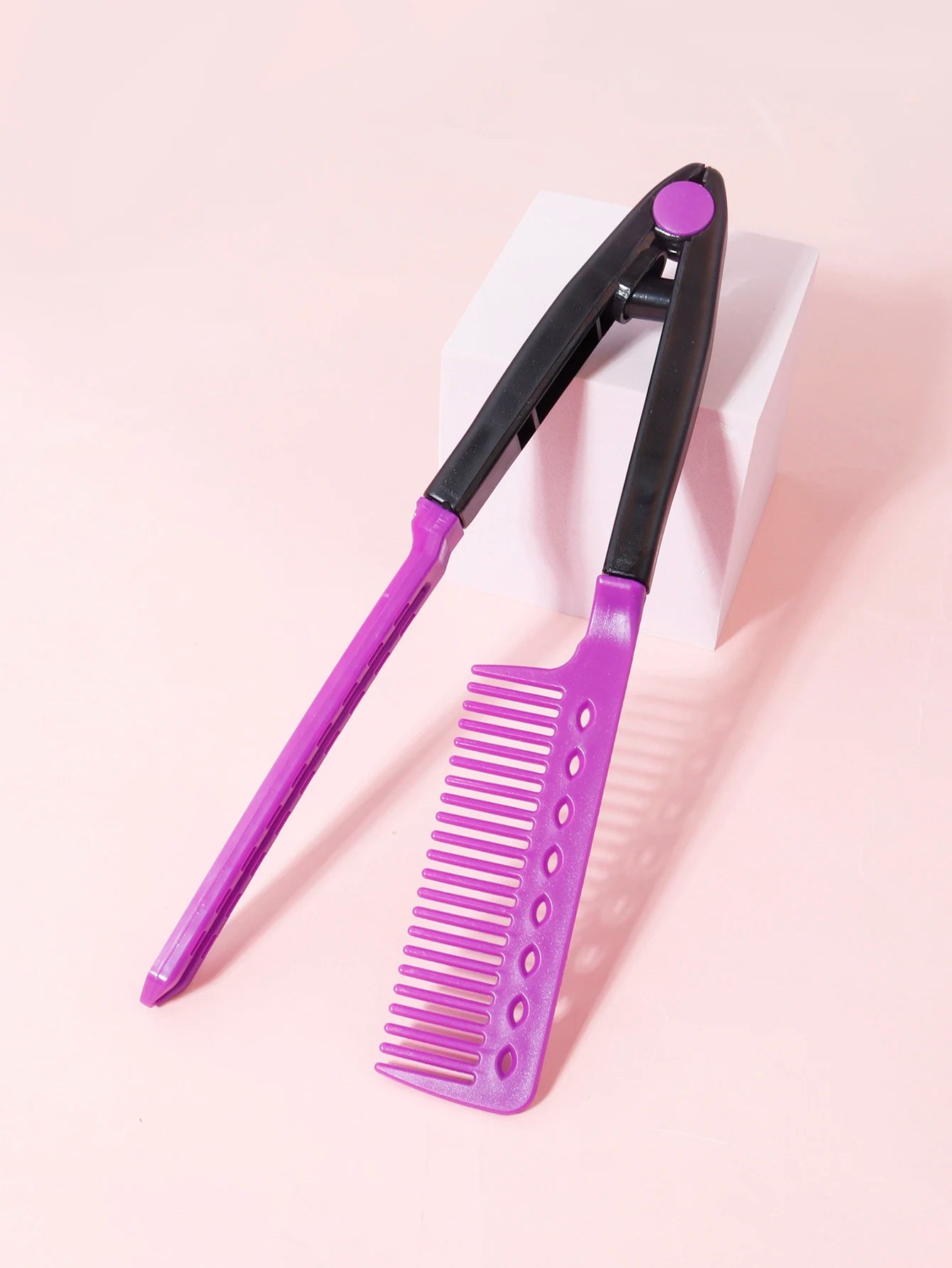 Straight hair brush, V-shaped straightener, straighten hair, suitable for hair salons, special for real hair wigs Zpaxo PURPLE