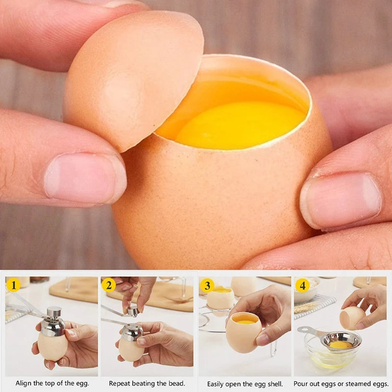 Topper Shell Top Cutter Kitchen Gadgets Egg Boiled Egg Cracker Separator Stainless Steel Egg Tools Egg Knocker Opener Zpaxo