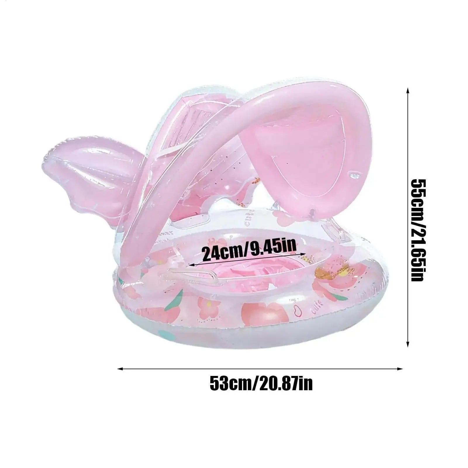 Kids Pool Float Sun Protection Floating Seat Play Swimming Pool Floats With Sunshade For Summer Lake River Party Camping Travel Zpaxo