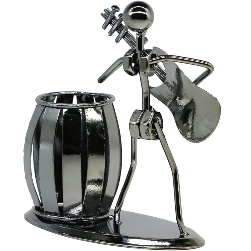 Iron Music Man Metal Pen Holder – Musical Art Pencil Cup