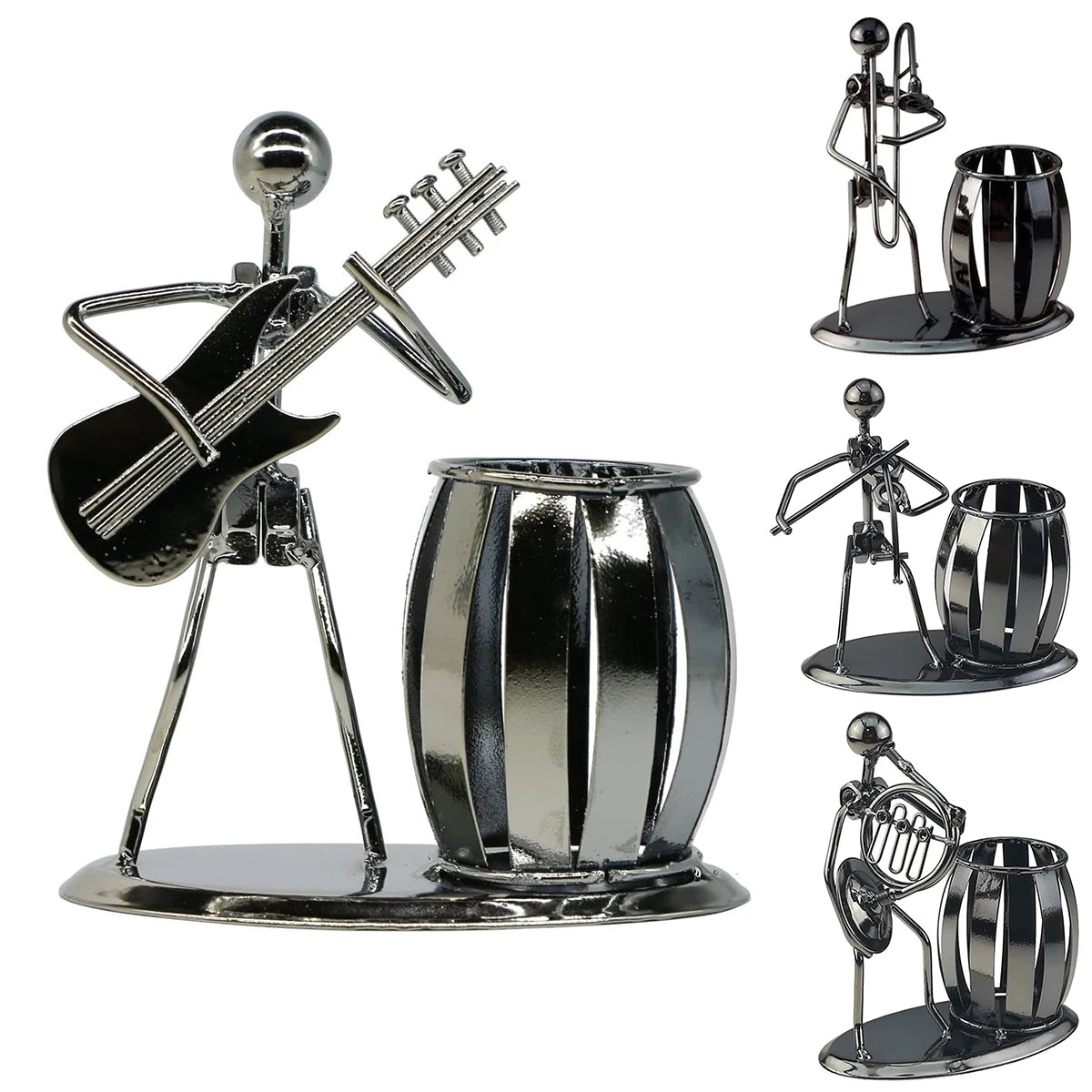 Iron Music Man Metal Pen Holder – Musical Art Pencil Cup