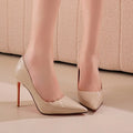 Women's Pointed Closed Toe Comfortable Sexy Elegant Thin Heel Shoes Zpaxo apricot 39