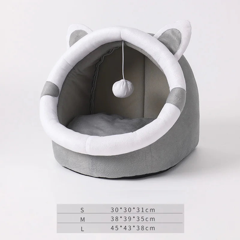 Deep Sleep Cat Cave Bed – Foldable, Washable Pet Bed for Cats Cat Cave Bed Zpaxo grey medium