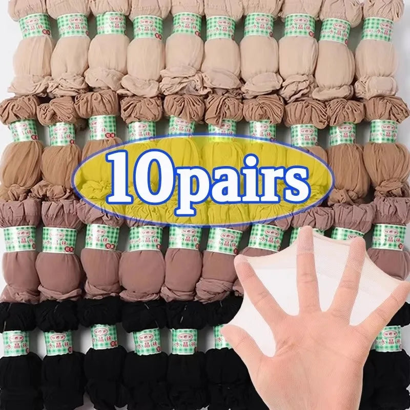 Women's Ultrathin Nylon Ankle Stockings – 10/20/30 Pairs