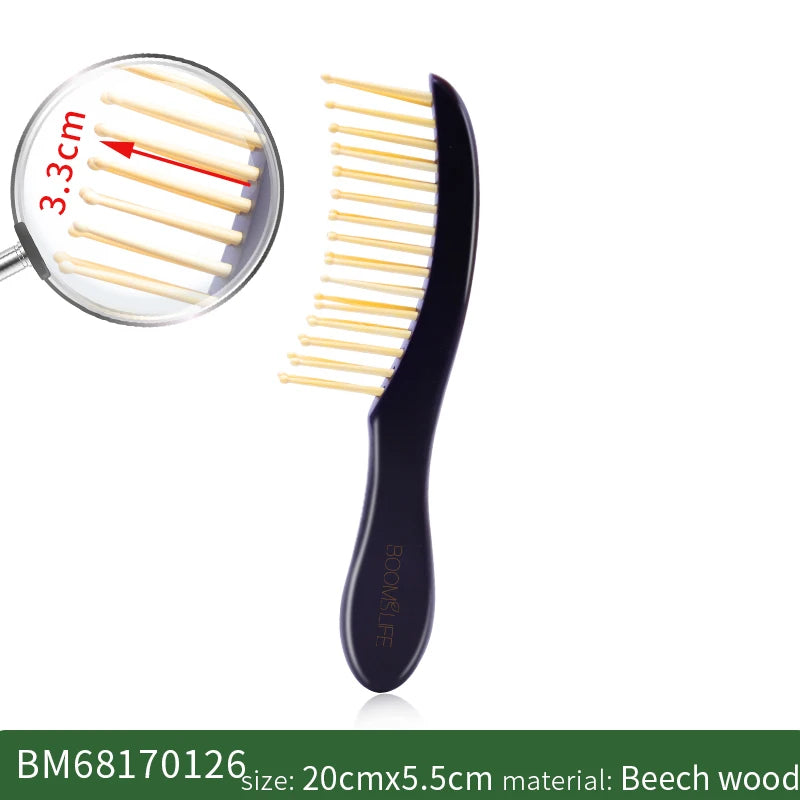 Wide Tooth Hair Combs Anti-Static Wood Comb for Styling Detangling Hair Brush for Women Head Acupuncture Point Massage Brush Zpaxo Wide comb B China Mainland