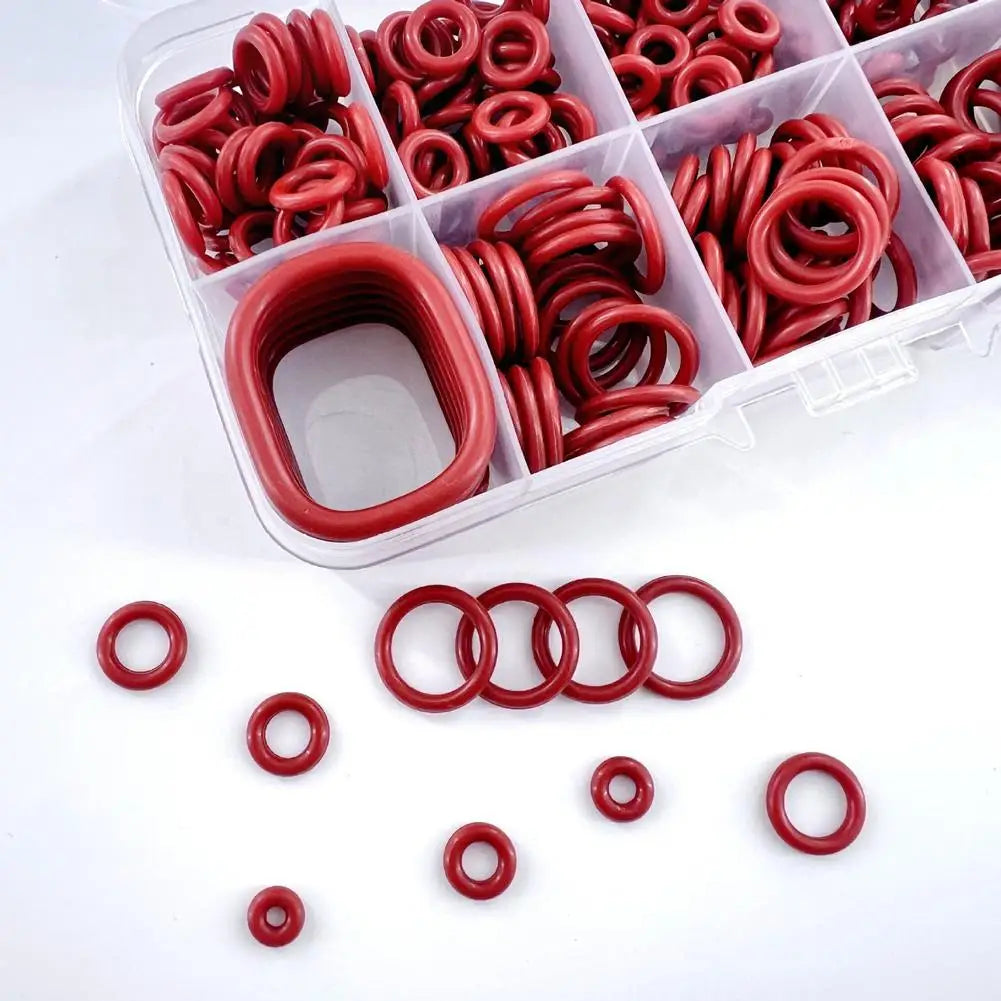 351pc Silicone O-Ring Set 10 Sizes – Oil & Heat Resistant Seals O-Ring Seal Kit Zpaxo