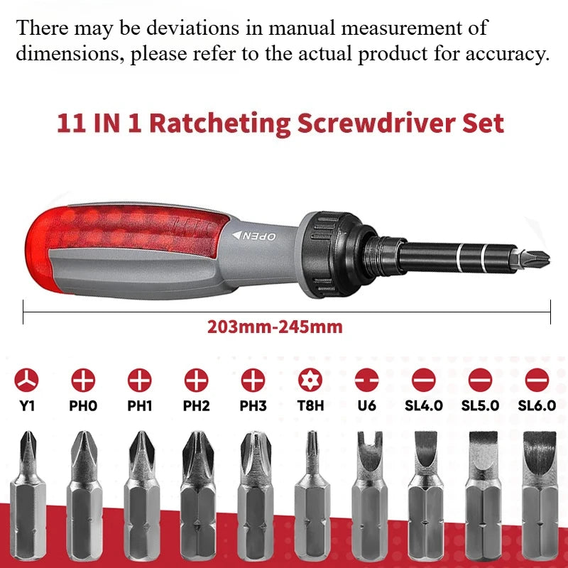 Screwdriver Labor-saving Ratchet Screwdriver Set Slotted Household Tool Multi-function Magnetic Screwdriver Telescopic Labor Zpaxo set 3
