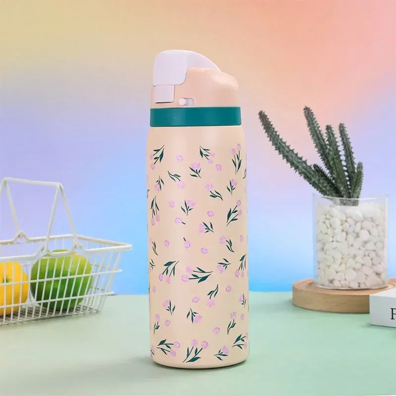 2025 New Outdoor Products Fashion Cartoon Pattern Jump Cup Stainless Steel Insulated Bottle Arge-capacity Sports Kettle Zpaxo C 1000ML