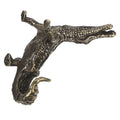 Brass Crocodile Desktop Adornment Hand-painted Smooth Sculpture Home