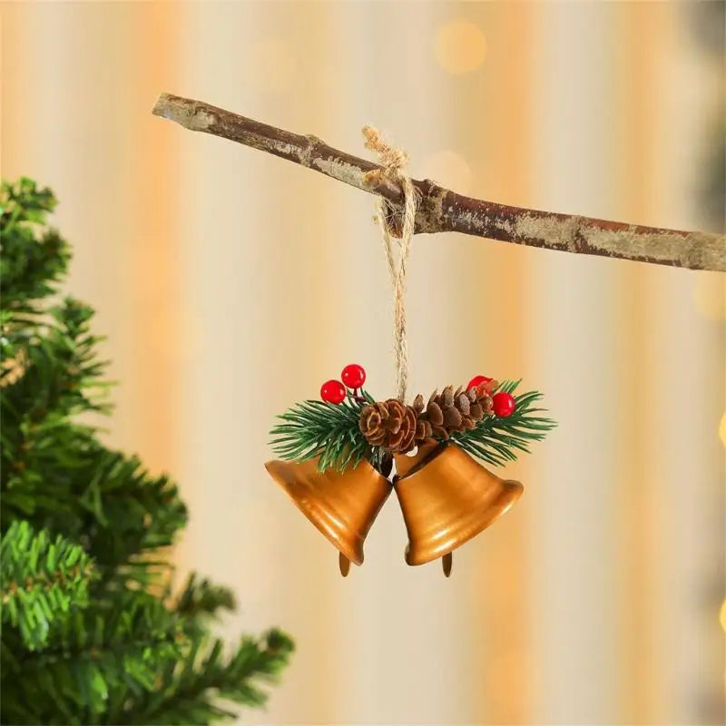 Christmas Bells Decorations 5 Metal Hanging Ornament Indoor Outdoor