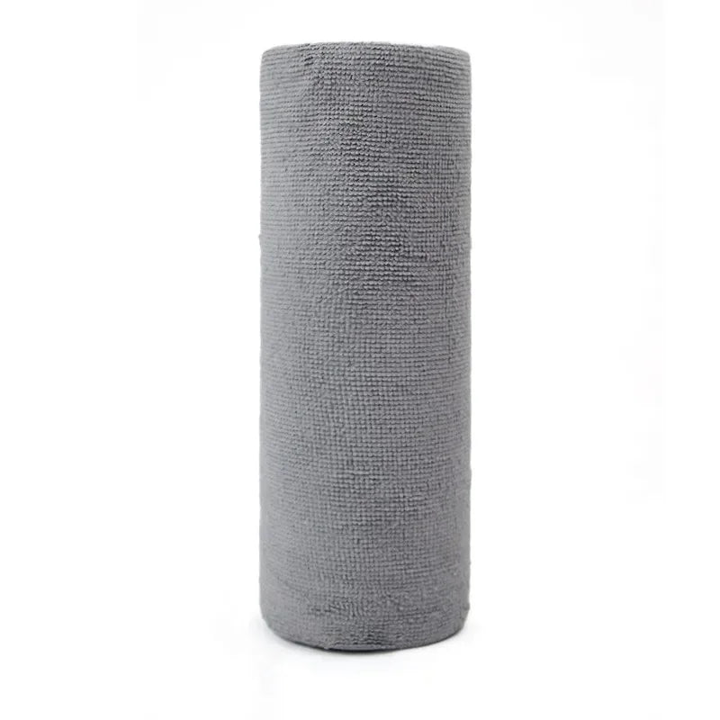 Reusable Microfiber Cleaning Cloth Roll – Paper Towel Replacement Reusable Cleaning Cloths Zpaxo Light Grey 50pcs