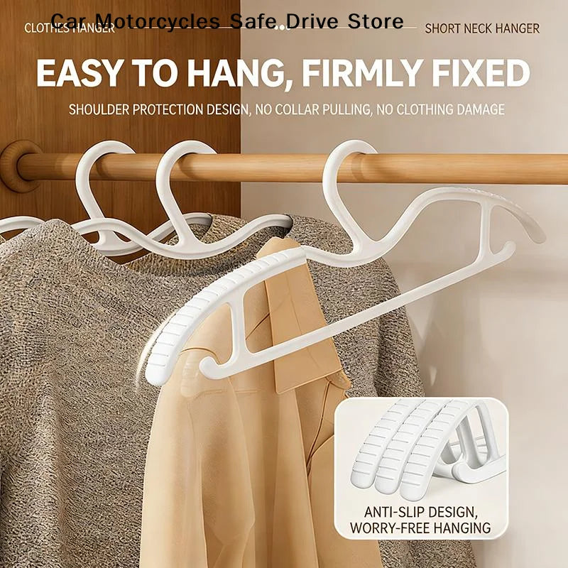 CM10PCS Wide Shoulder Hangers Short Neck Non-slip Mark-free Space