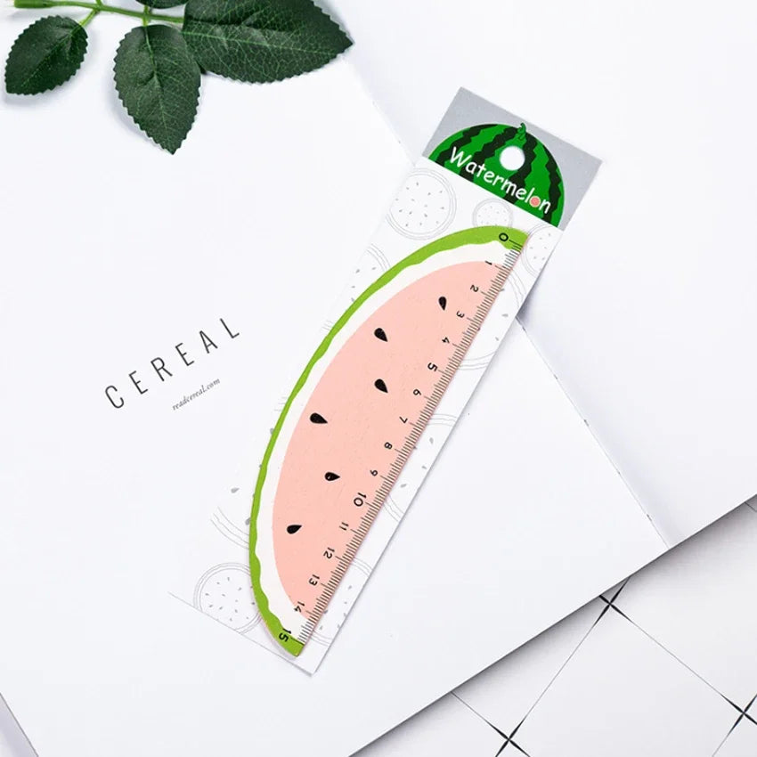 1 Cartoon Fruit Orange Lemon Kiwi Wooden Ruler Drawing Tool