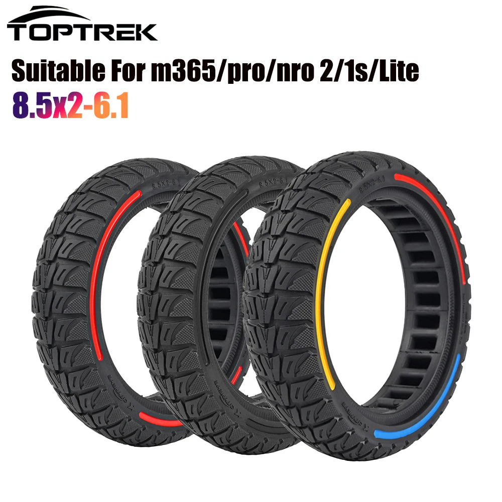 8.5 Inches Damping Durable Wheel 8.5x2-6.1 Honeycomb Solid Tire Colorful for Xiaomi M365 PRO PRO2 1S List Electric Scooter Tyre Zpaxo