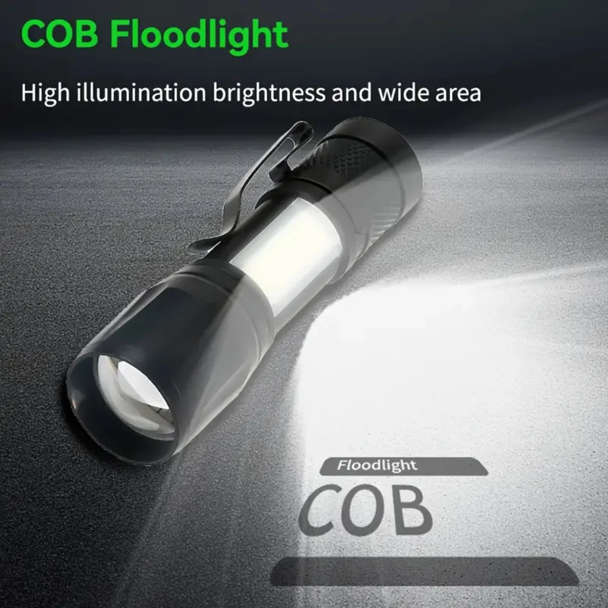 KDULIT Mini LED Tactical Flashlight COB+XPE Zoom USB Rechargeable LED Tactical Flashlight Zpaxo