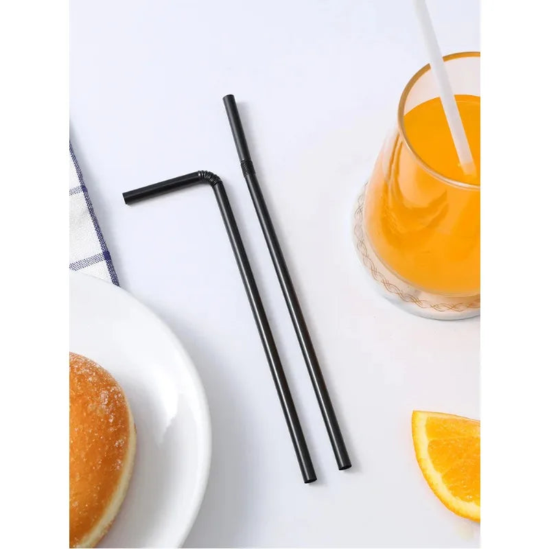 50-1000Pcs Drinking Straws Colorful & Black rietjes Flexible Wedding Party Supplies Drinking Straws Kitchen Wholesale Zpaxo