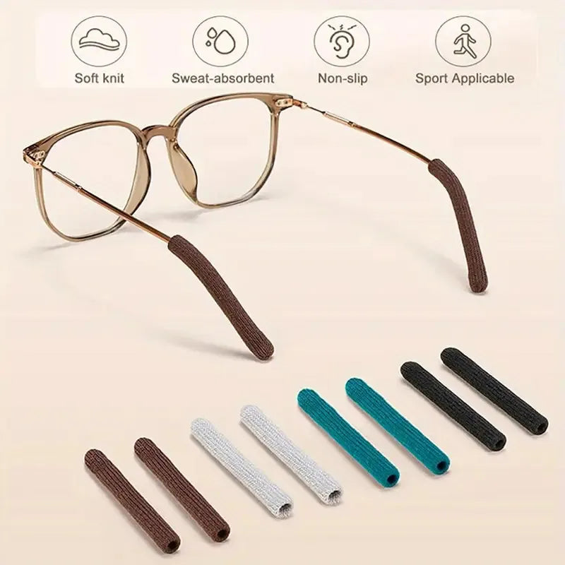 Upgraded Soft Glasses Ear Pads&non-slip Knitted Clips Comfortable