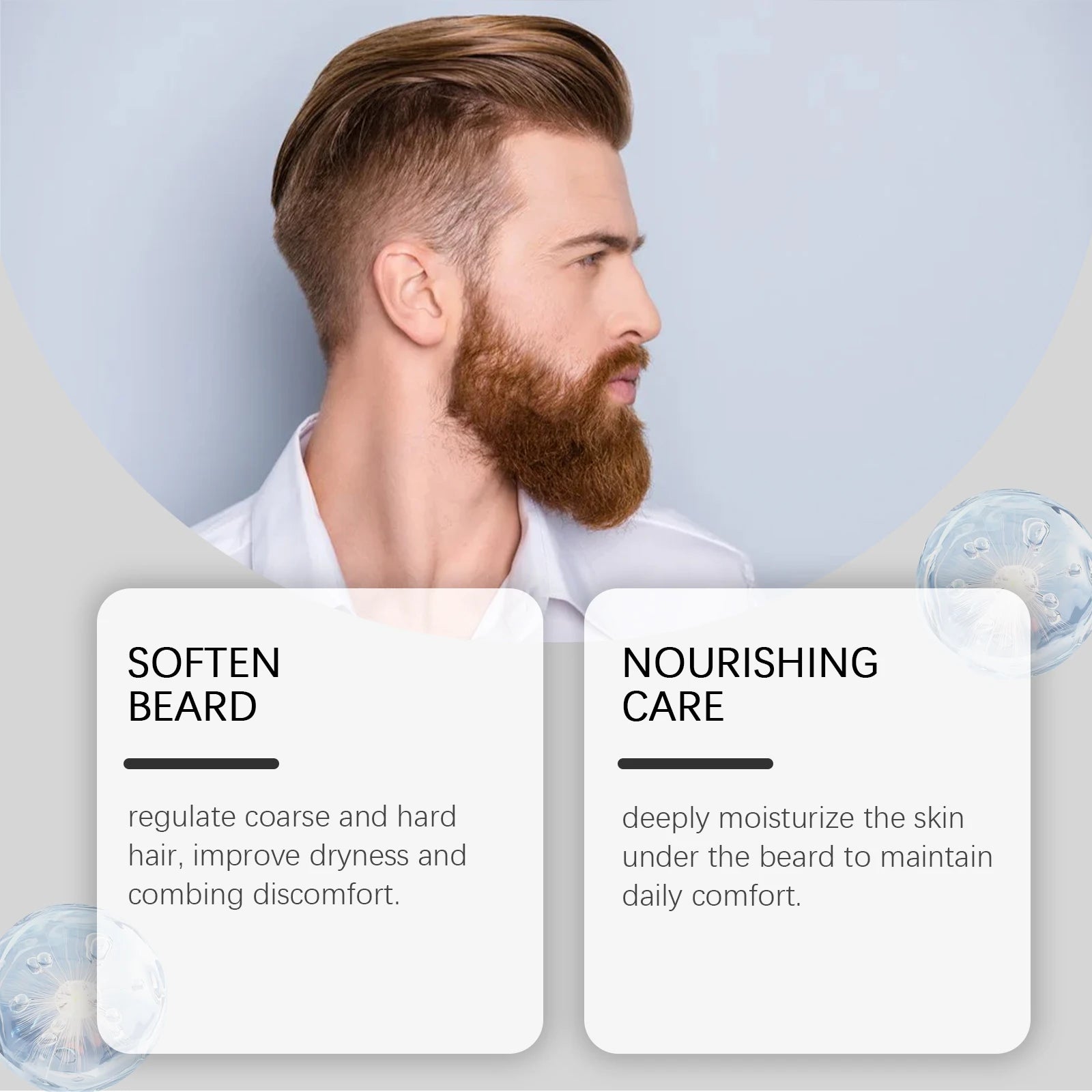 East Moon Men's Shea Butter Beard Balm Moisturizing Smoothing Beard Growth Wax Mustache Cream Facial Hair Care Reduce Frizz Zpaxo