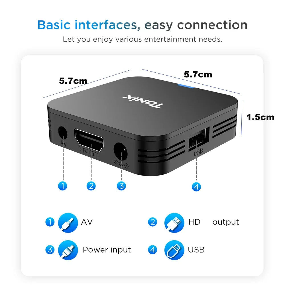Tanix Tx1 TV Box Wifi 4K HDR Android10 USB Mini Portable Video Movice Zpaxo