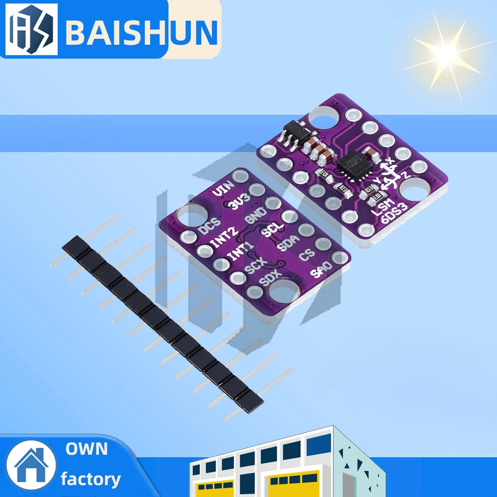 ‌1-20pcs LSM6DS3 6-Axis IMU Breakout Board – 3D Accelerometer, Gyroscope & Embedded Temperature Sensor with SPI/I2C Interface Zpaxo 6-Axis 10pcs