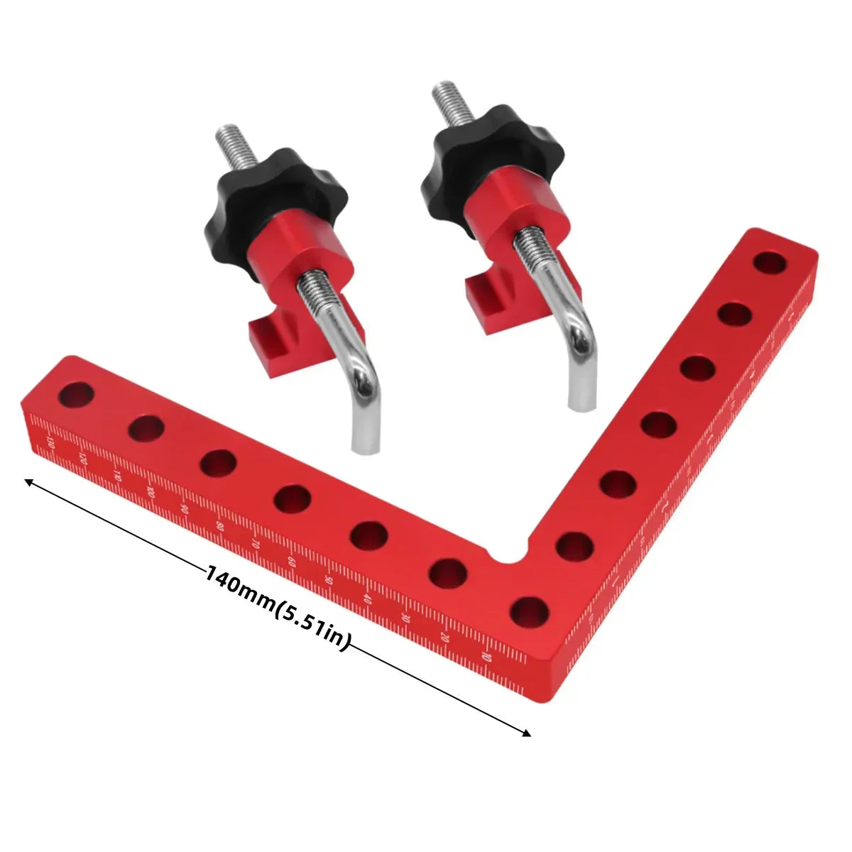 90° Right Angle Fixing Clip 120/140mm – L-Shaped Woodworking Clamp Woodworking Corner Clamp Zpaxo 140mm(5.5in)