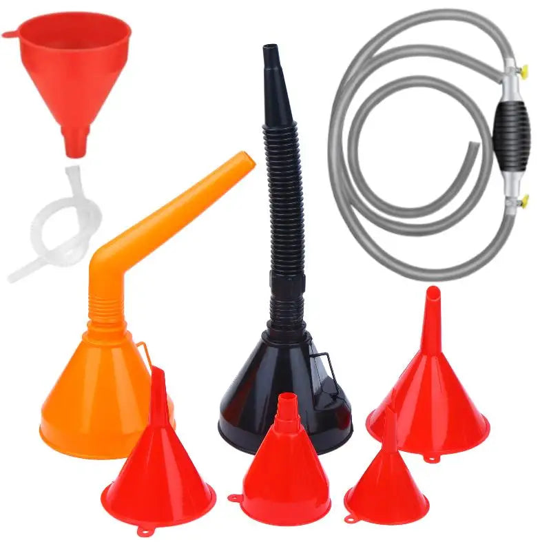 Right-Angle Plastic Oil Funnel Kit – Car & Motorcycle Refueling
