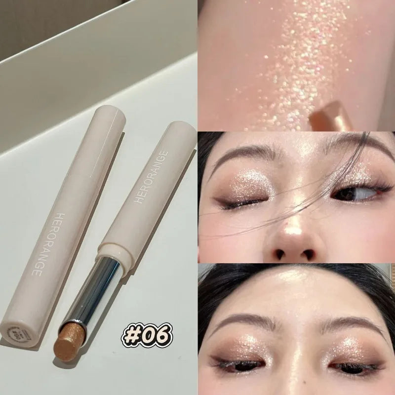 Punk Purple Metallic Eyeshadow Stick Waterproof Lasting Pearlescent Zpaxo 06