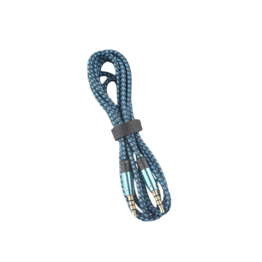 1.5M Nylon Braided 3.5mm AUX Audio Cable | Car, Phone & Speaker AUX Audio Cable Zpaxo Blue 1.5m