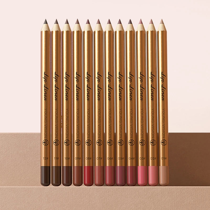 12 Matte Lip Liner Lipstick Pen Waterproof Long-lasting Smudge-proof