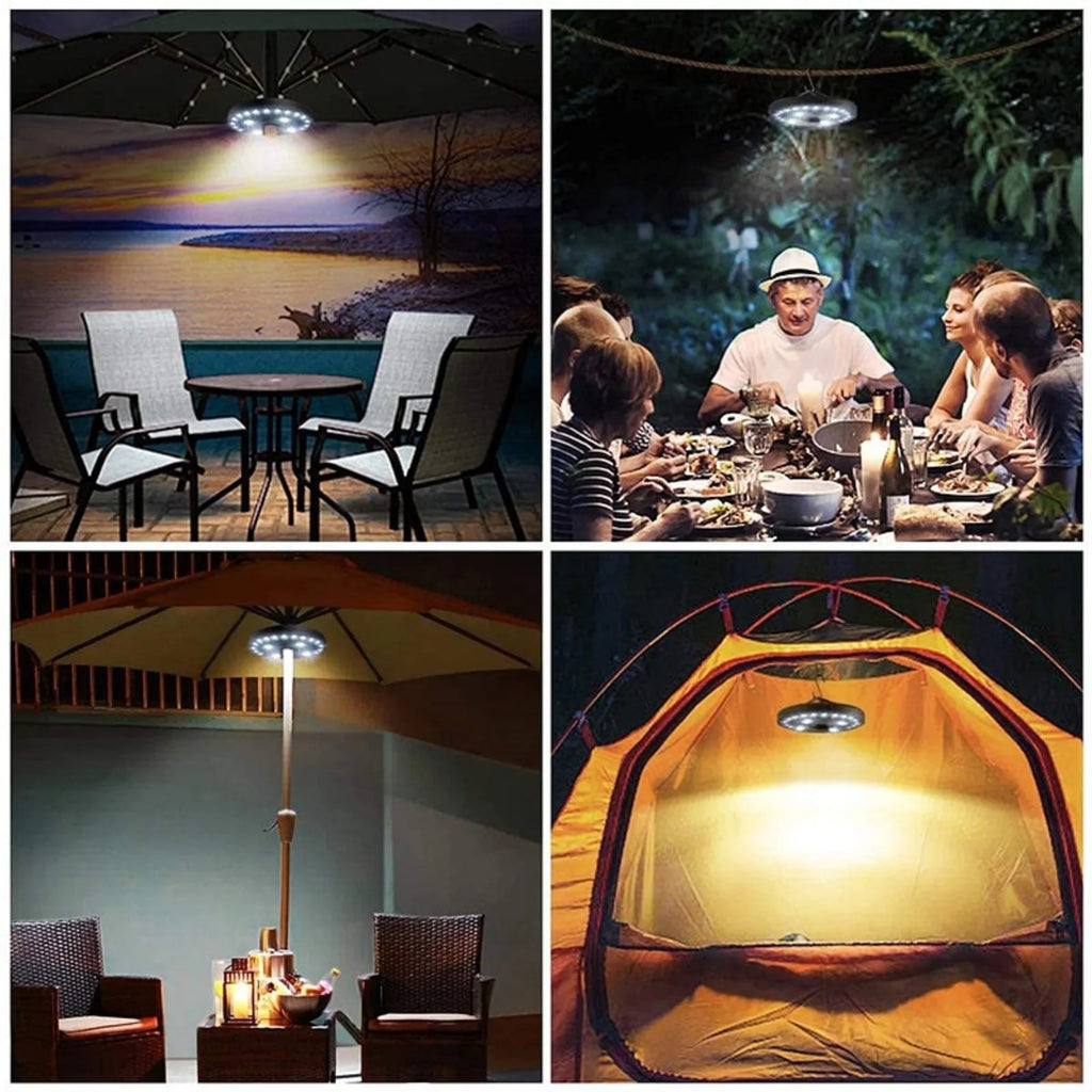28 LEDs Patio Umbrella Light Parasol Beach 3 Brightness Modes Garden
