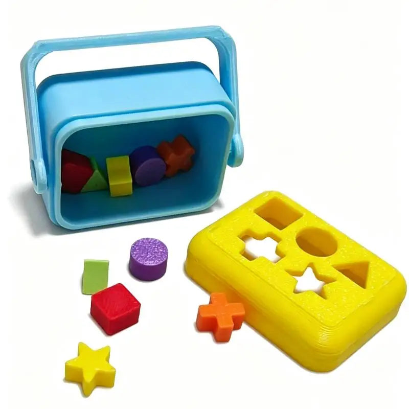 1:12 Miniature Shape Sorting Toy Box – Dollhouse Nursery Decor Dollhouse Miniature Set Zpaxo