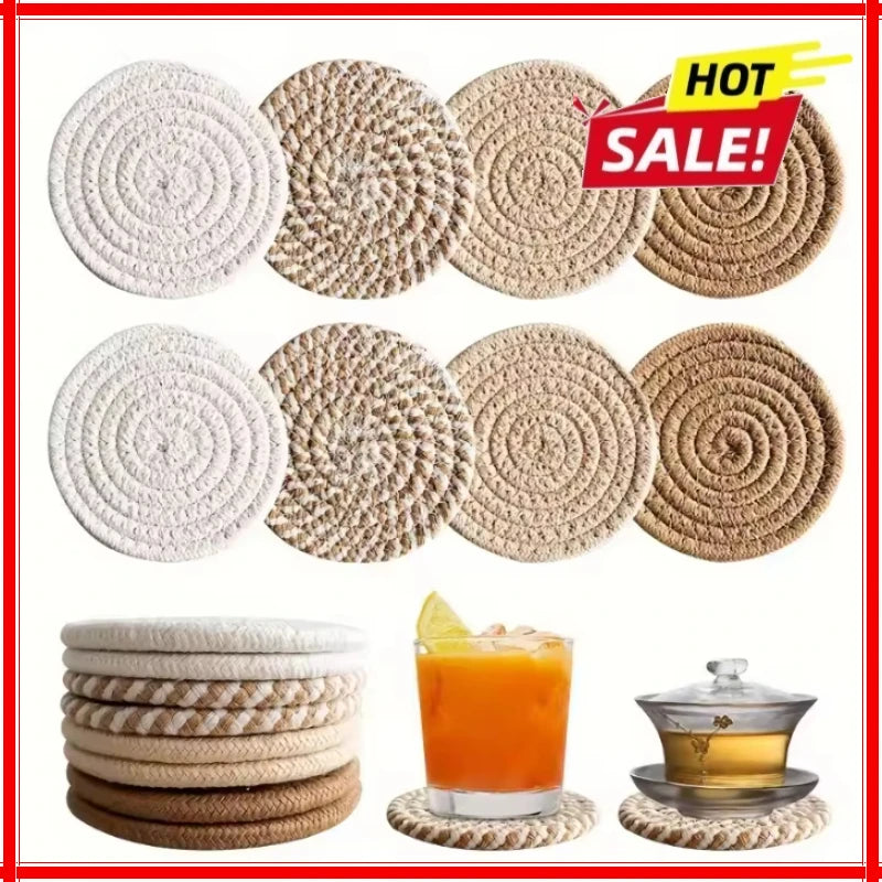 4pcs Absorbent Coasters Set, Minimalist Drink Mats for Coffee Table Home Decor, Bar Housewarming Gift Zpaxo