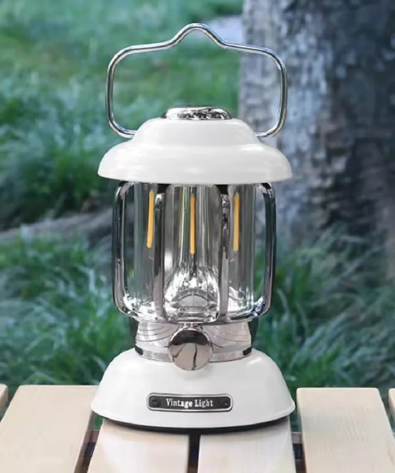 Retro USB Rechargeable LED Camping Lantern | Waterproof Portable