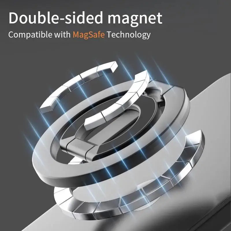 Double Sided Magnetic Phone Ring Holder IPhone Samsung Foldable Stand
