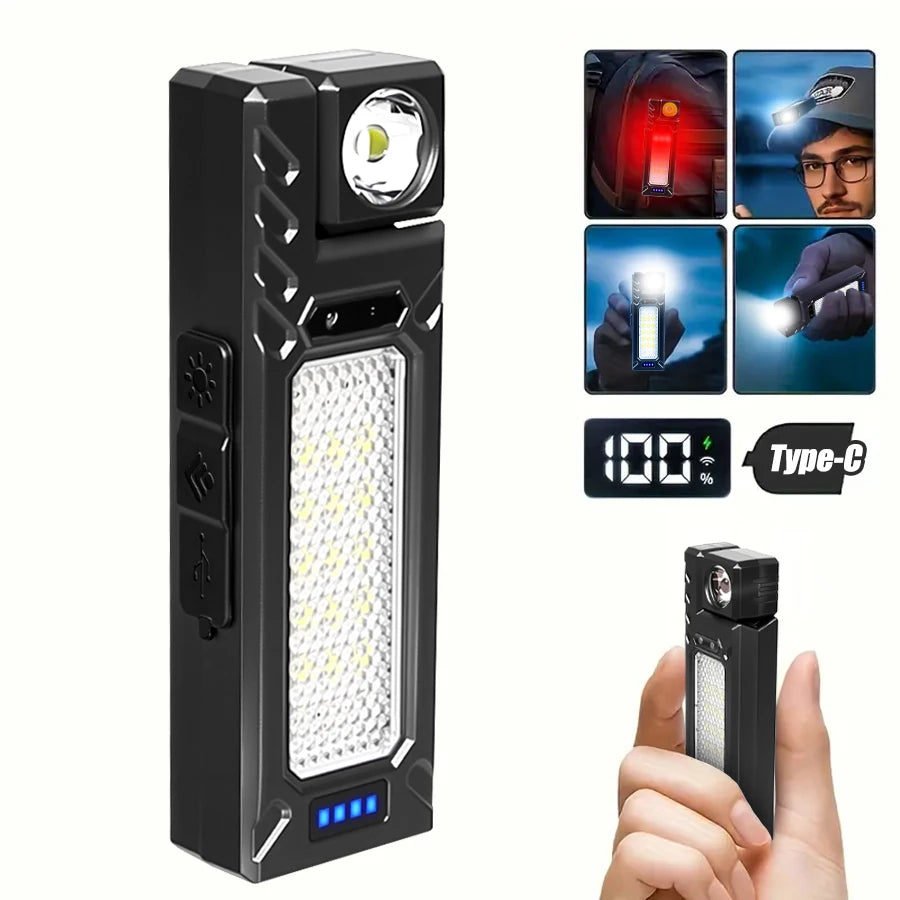 ZHIYU 1200 Lumen EDC Flashlight – 7 Modes, USB Rechargeable EDC Pocket Flashlight Zpaxo Package E Fixed Focus