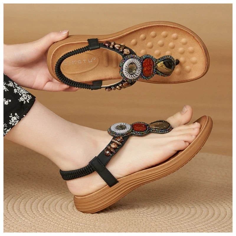 Bohemian Wooden Beads Diamonds Lightweight Comfortable Sweatproof Mom Zpaxo